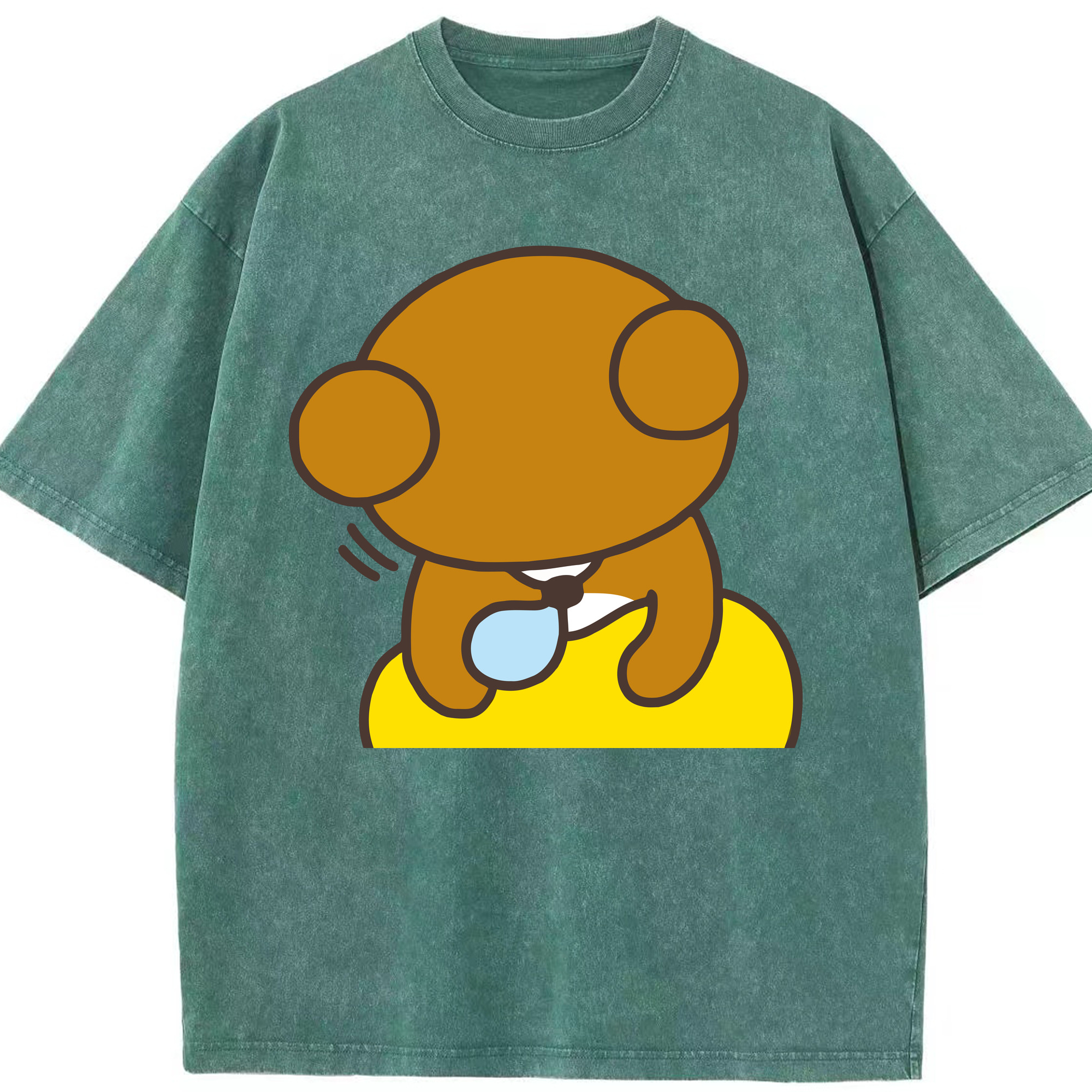 （画像用） リラックマ リラックマ キイロイトリ Rilakkuma Korilakkuma Kiiroitori 綿100% ヴィンテージ風 半袖Tシャツ（フロントプリント）